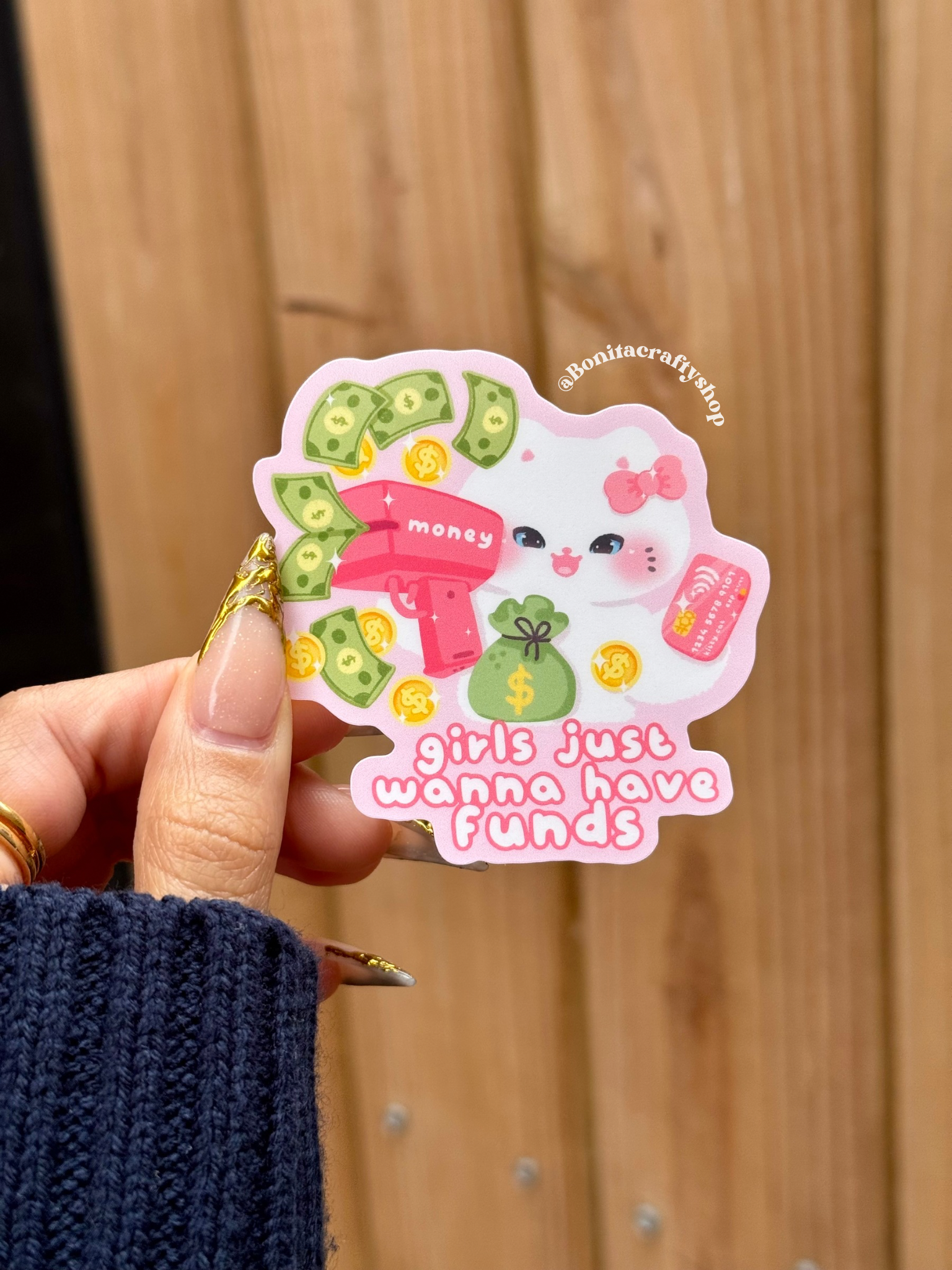 Girls Just Wanna Have Funds Matte Waterproof Sticker