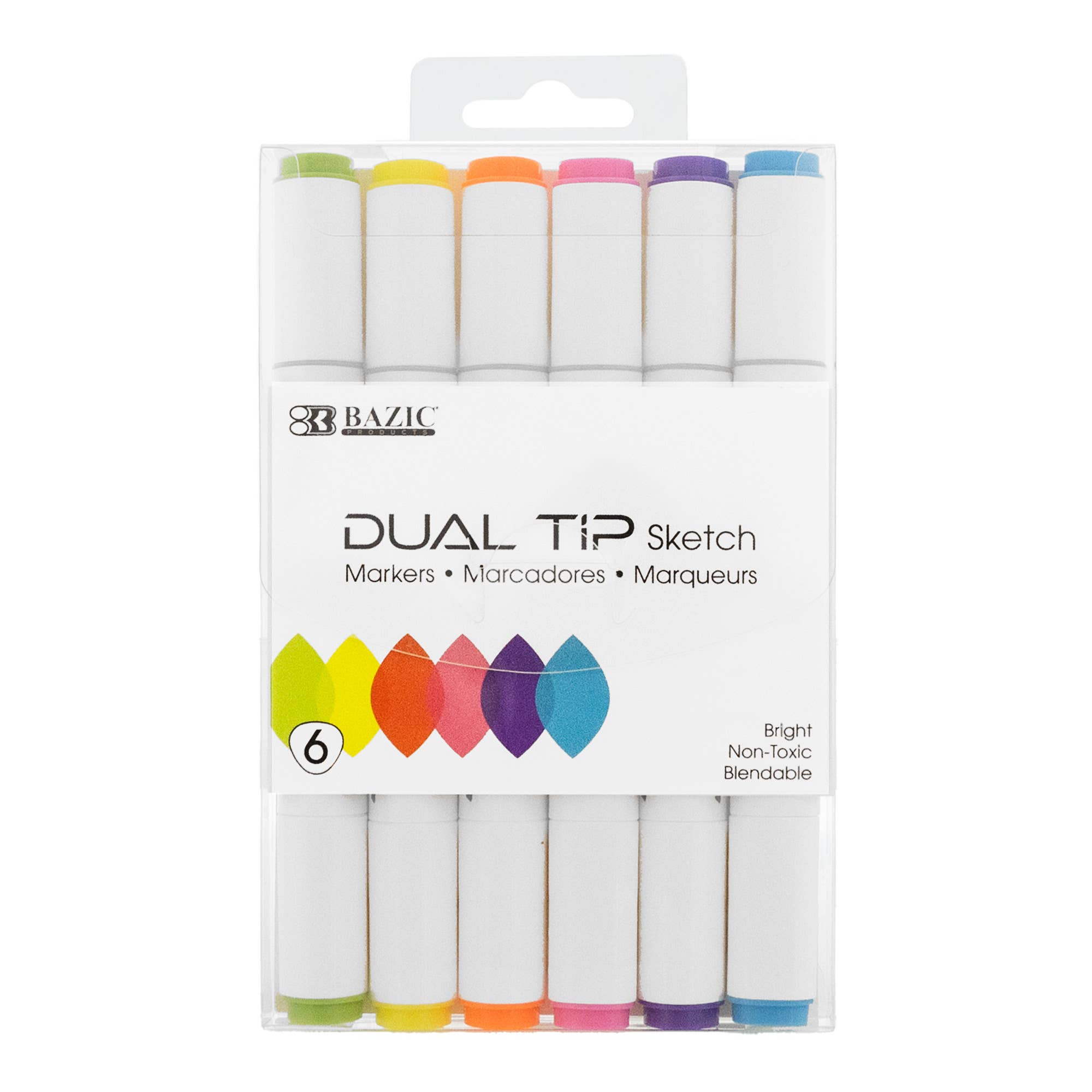 Dual Tip Sketch Markers, Fluorescent, Brush & Chisel