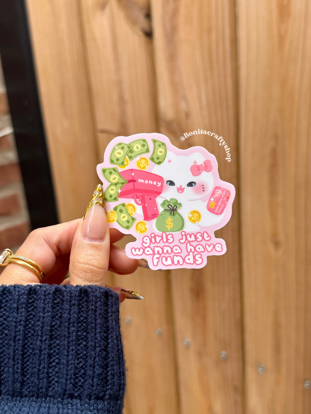 Girls Just Wanna Have Funds Matte Waterproof Sticker