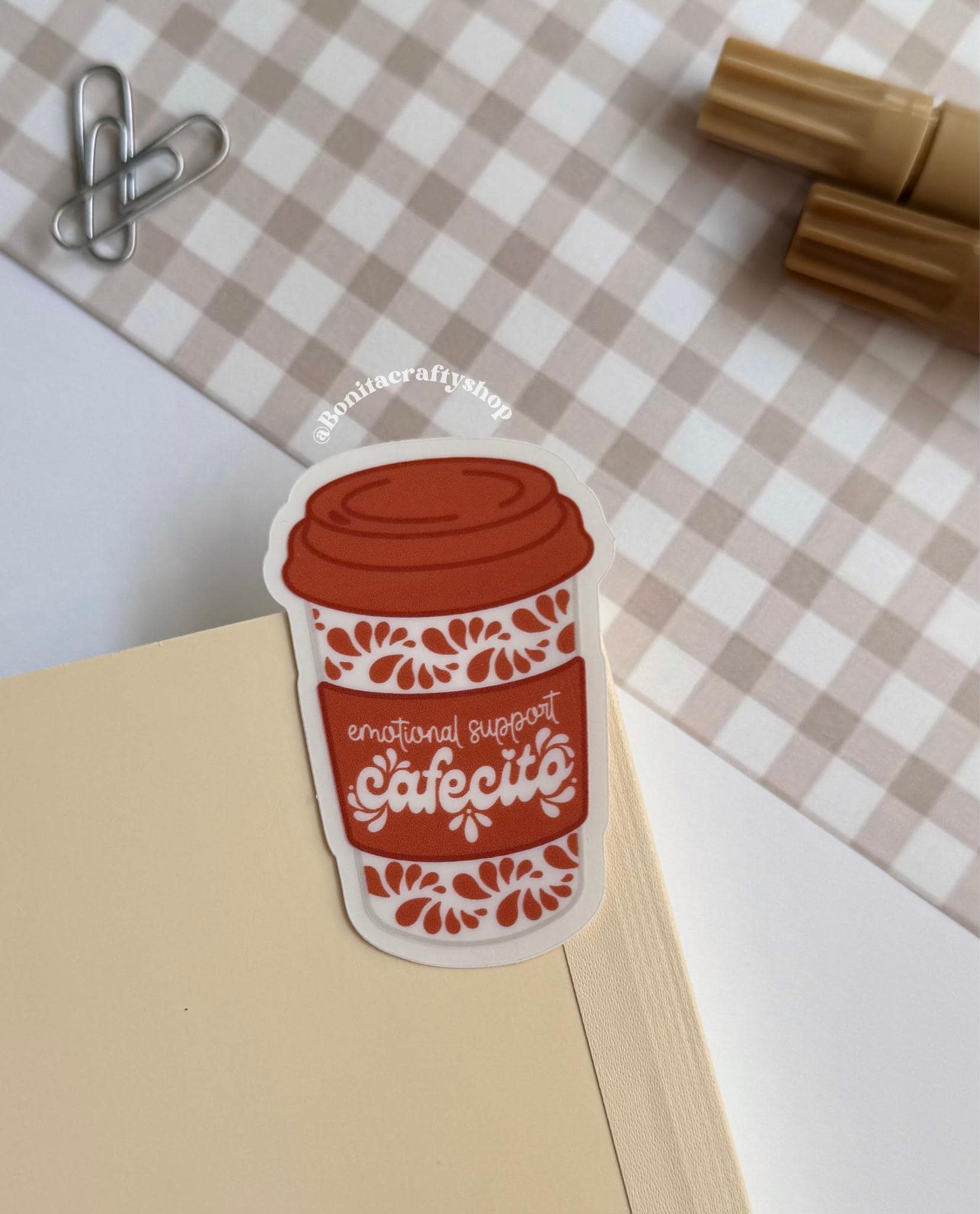 Mexican Talavera Cafecito Support Waterproof Vinyl Sticker