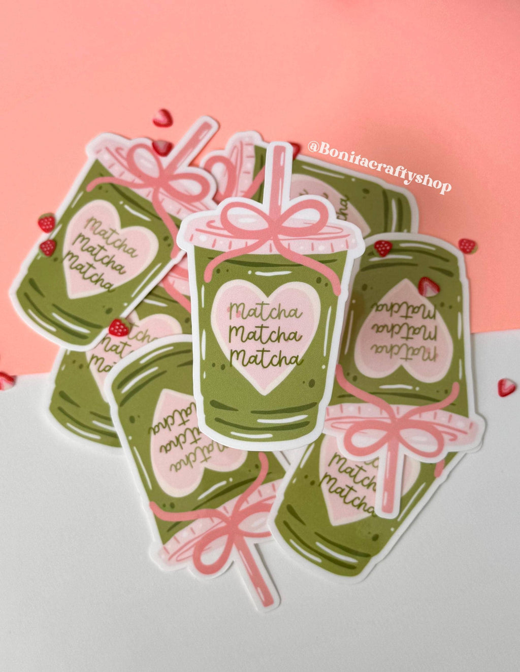 Matcha Lovers Glossy Vinyl Stickers For Laptop & Bottles
