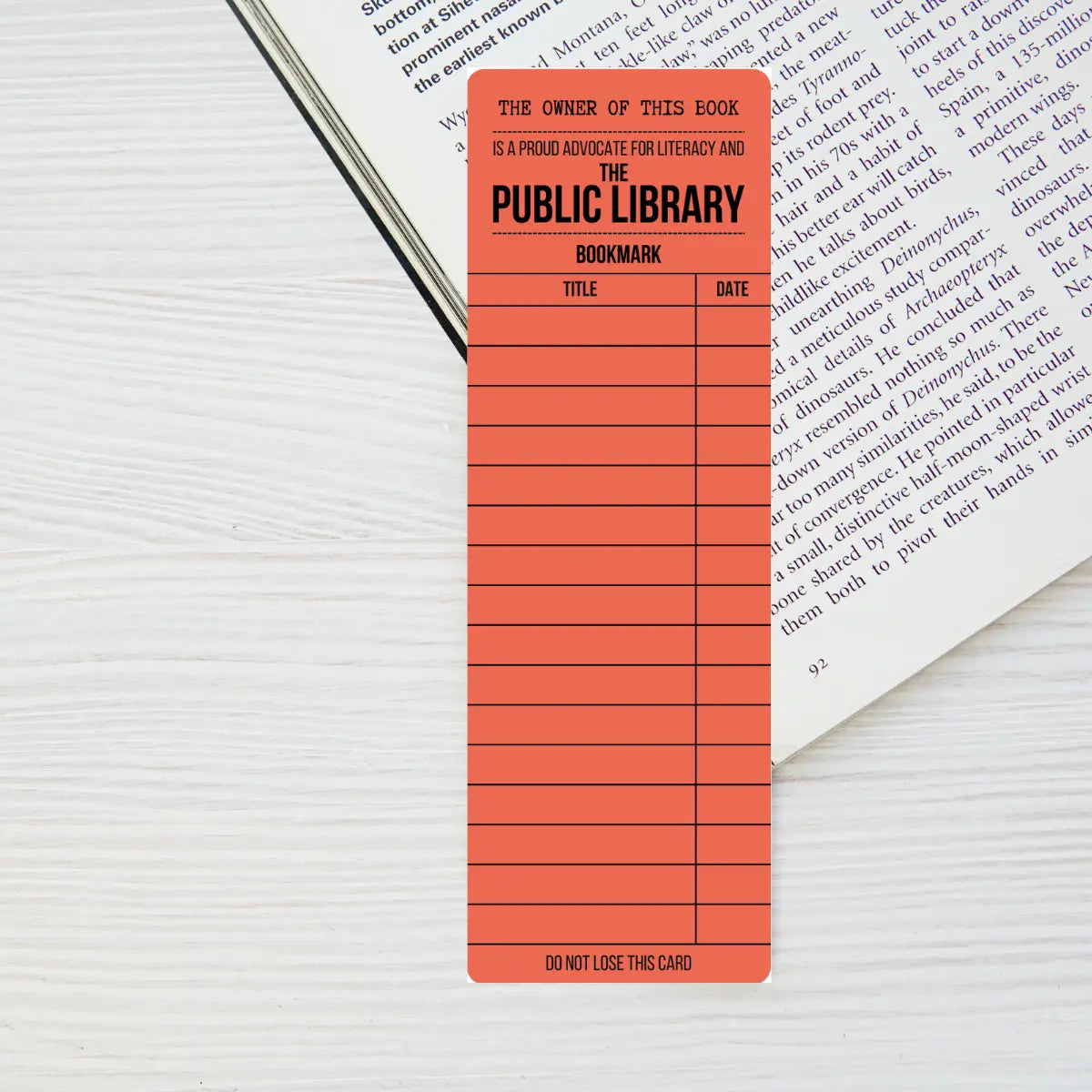 Library Card Bookmark