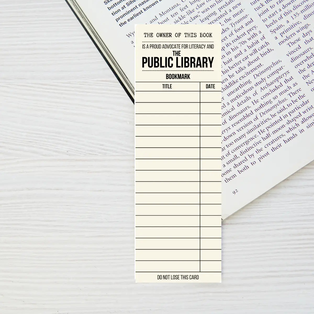Library Card Bookmark