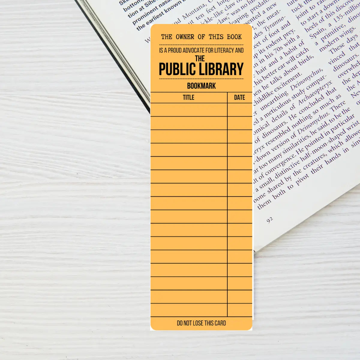 Library Card Bookmark