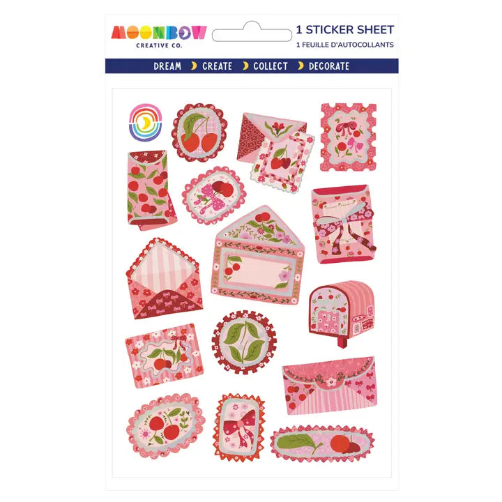 Vintage Cherry Mail Sticker Sheet