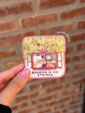 Reading Is My Therapy Kawaii Cat Vinyl Sticker
