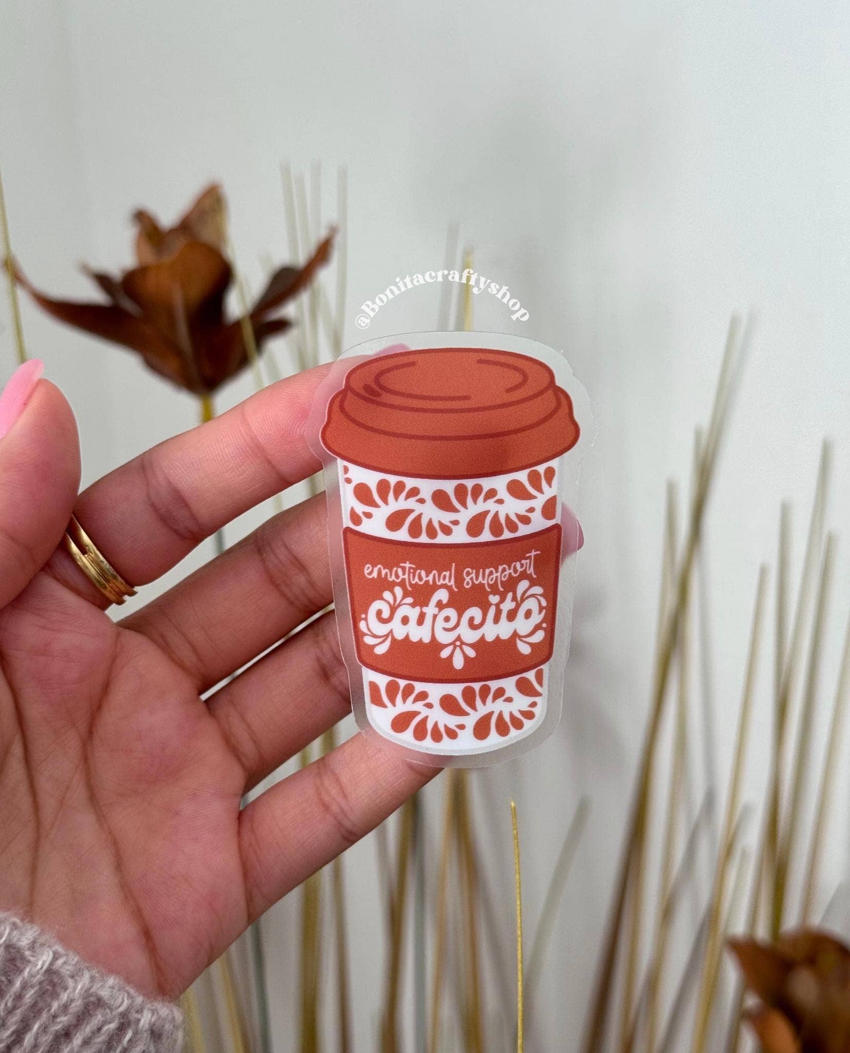 Mexican Talavera Cafecito Support Waterproof Vinyl Sticker