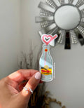 Mexican Soda Heart Straw Waterproof Holographic Sticker