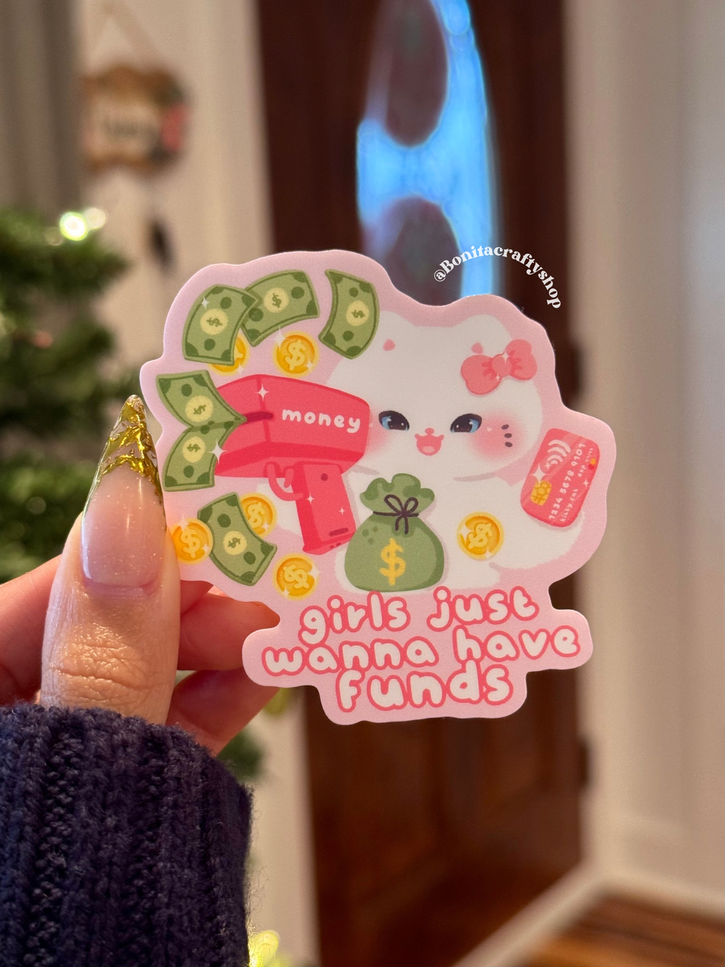 Girls Just Wanna Have Funds Matte Waterproof Sticker
